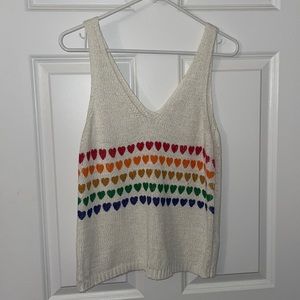 Rainbow Heart Knit Top